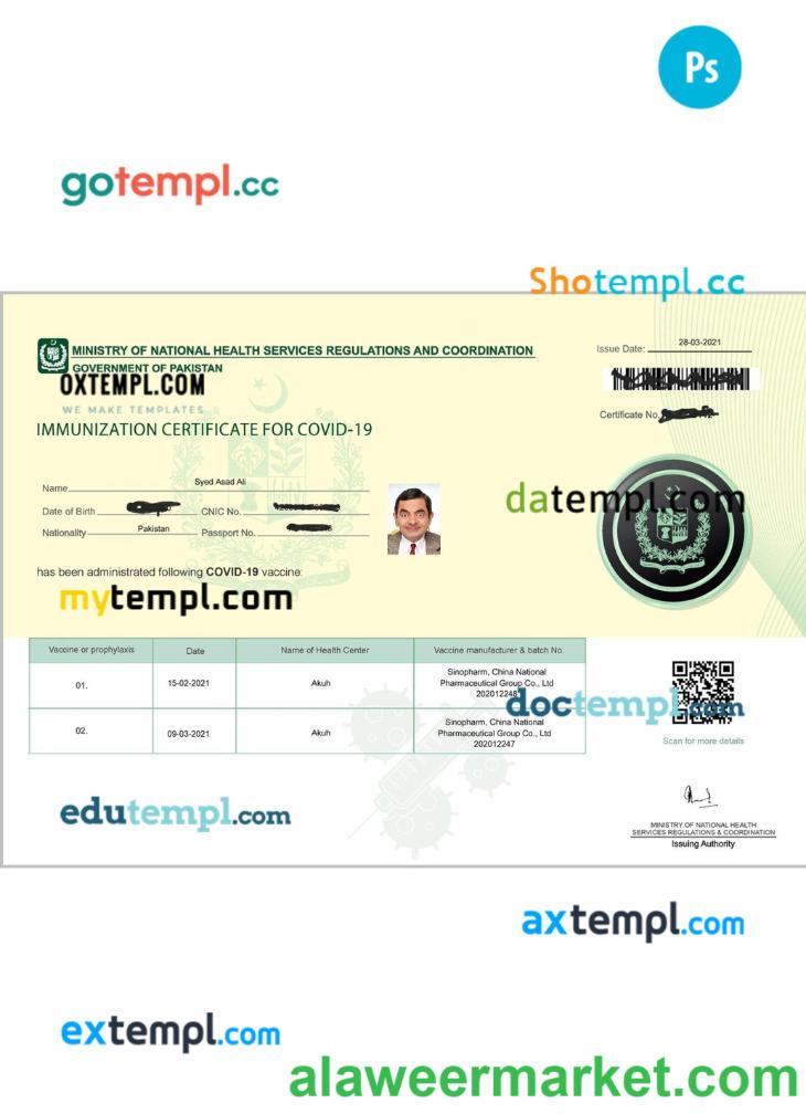 Pakistan immunization certificate for covid-19
